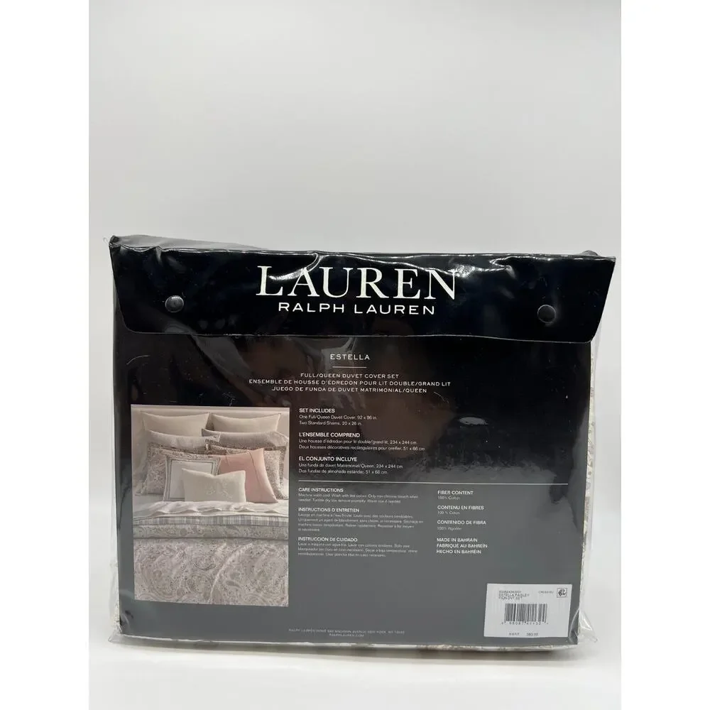 Ralph Lauren Estella 3-Pc. Paisley FULL/QUEEN Duvet Cover Set $385 NWT